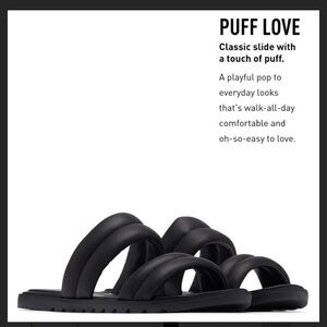 NEW Sorel Women’s Ella II Puff Slide Black Size 7.5